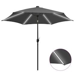 vidaXL Sonnenschirm mit LED-Leuchten Alu-Mast 300 cm (4736)