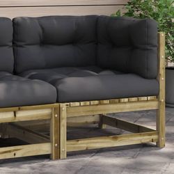 vidaXL Garten-Ecksofa mit Kiefernholz und Douglasie