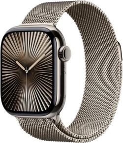Apple Watch Series 10 GPS + Cellular 42 mm Titan mit Milanaise-Armband (MWXF3QF/A)