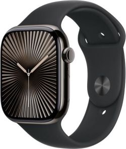 Apple Watch Series 10 GPS + Cellular 46 mm Titan mit Sportarmband (MWYE3QF/A)