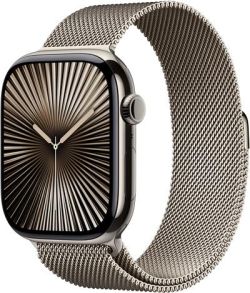 Apple Watch Series 10 GPS + Cellular 46 mm Titan mit Milanaise-Armband (MC7Q4QF/A)