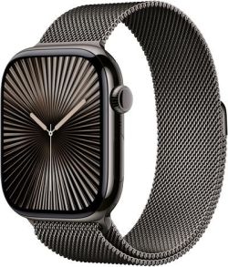 Apple Watch Series 10 GPS + Cellular 46 mm Titan mit Milanaise-Armband (MWYW3QF/A)