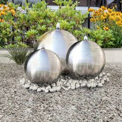 vidaXL Garten-Springbrunnen Sphäre mit LEDs (277506)