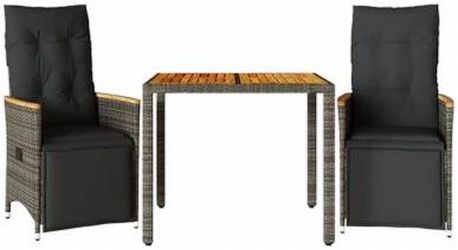 vidaXL Garten-Bistro-Set mit Kissen 3-tlg. (3276967)