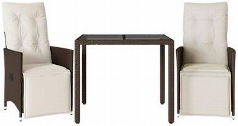 vidaXL Garten-Bistro-Set mit Kissen 3-tlg. (3276915)