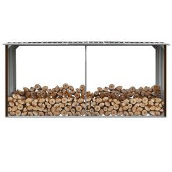 vidaXL Brennholzlager aus verzinktem Stahl 330 x 92 x 153 cm