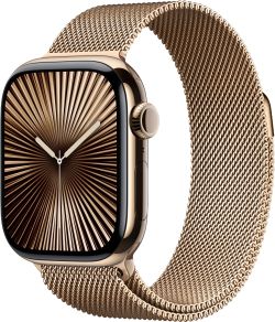 Apple Watch Series 10 GPS + Cellular 42 mm Titan mit Milanaise-Armband (MX083QF/A)
