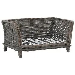 vidaXL Hundekorb mit Kissen Natur Weide 50 x 33 x 30 cm (170774)