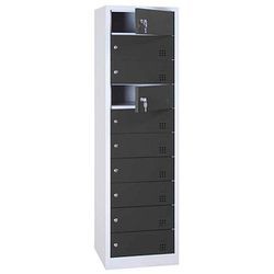 Lüllmann Schließfachschrank mit Ladefunktion 10 Schließfächer 50 x 50 x 180 cm