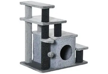 PawHut Kratzbaum + Tiertreppe (D06-160V00GY)