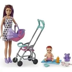 Mattel Barbie Skipper Babysitter Inc. Puppe Und Kinderwagen-Spielset (GXT34)