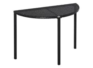 Outsunny Balkontisch halbrund Polyrattan 100 x 50 x 74 cm