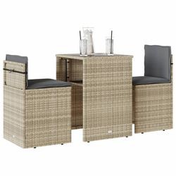 vidaXL Bistro-Set mit Kissen 3-tlg. (4003874)
