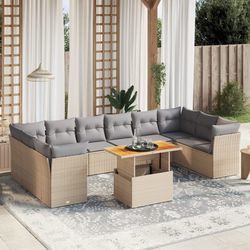 vidaXL Garten-Sofagarnitur mit Kissen 11-tlg. (3271024)