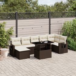 vidaXL Garten-Sofagarnitur mit Kissen 8-tlg. (3268063)