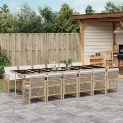 vidaXL Garten-Essgruppe mit Kissen 13-tlg. (3210766)