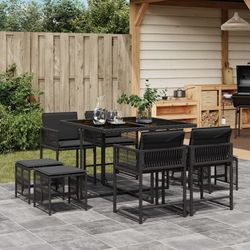 vidaXL Garten-Essgruppe mit Kissen 9-tlg. (3211495)