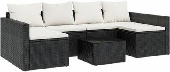 vidaXL Garten-Lounge-Set mit Kissen Poly Rattan 2-tlg. (362343)