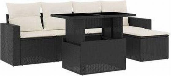 vidaXL Garten-Sofagarnitur mit Kissen 6-tlg. (3267236)