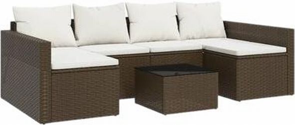 vidaXL Garten-Lounge-Set mit Kissen Poly Rattan 2-tlg. (362342)