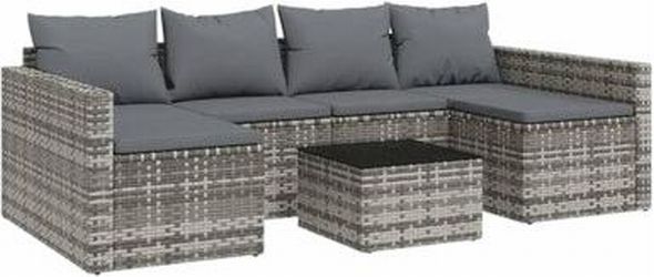 vidaXL Garten-Lounge-Set mit Kissen Poly Rattan 2-tlg. (362344)