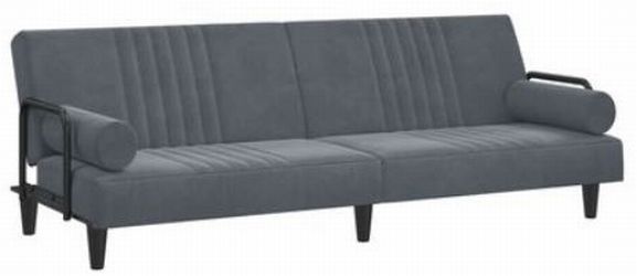 vidaXL Schlafsofa mit Armlehnen Dunkelgrau Samt (351895) vidaXL Schlafsofa mit Armlehnen Dunkelgrau Samt (351895)