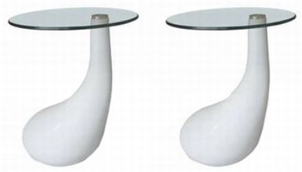 vidaXL Couchtische 2 Stk. mit Runder Glasplatte (240322)