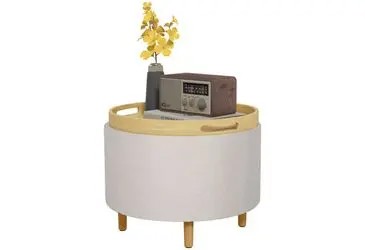HOMCOM Polsterhocker mit Klappdeckel