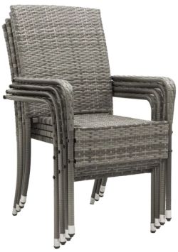 Juskys Yoro Polyrattan Gartenstühle 4er Set Juskys Yoro Polyrattan Gartenstühle 4er Set