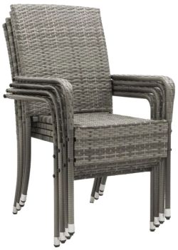 Juskys Yoro Polyrattan Gartenstühle 6er Set Juskys Yoro Polyrattan Gartenstühle 6er Set