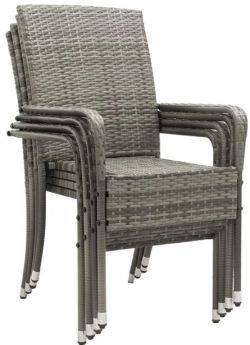 Juskys Yoro Polyrattan Gartenstühle 8er Set Juskys Yoro Polyrattan Gartenstühle 8er Set