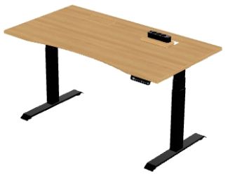 ErgoHide höhenverstellbarer Schreibtisch mit Kabelkanal Eiche 150 x 80 cm ErgoHide höhenverstellbarer Schreibtisch mit Kabelkanal Eiche 150 x 80 cm