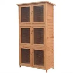 vidaXL Kleintier-/Kaninchenstall 6 Boxen Holz (170347)