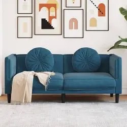 vidaXL Sofa mit Kissen 2-Sitzer Samt (372632)