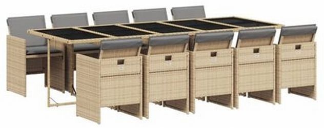 vidaXL Garten-Essgruppe mit Kissen 11-tlg. (3210576)