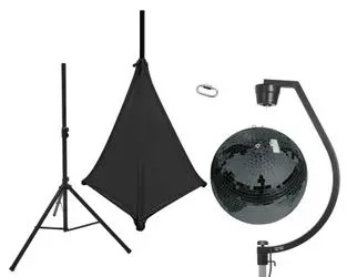 Eurolite Set Spiegelkugel 50 cm schwarz mit Stativ und Segel (20000709)