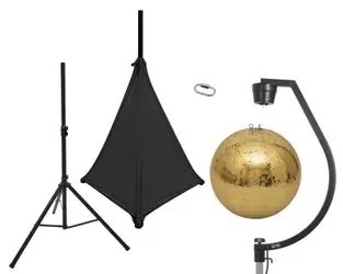 Eurolite Set Spiegelkugel 50 cm gold mit Stativ und Segel