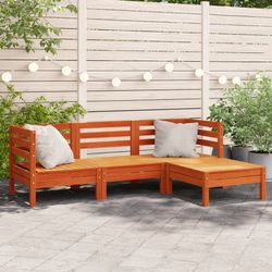 vidaXL Gartensofa 3-Sitzer mit Hocker (838058)