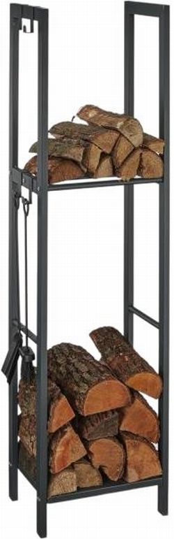 Relaxdays Kaminholzregal mit 2 Ablagen 150 x 40 x 30 cm (10026017_945)