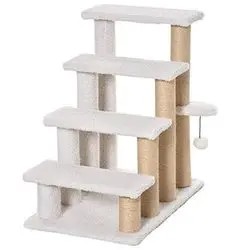 PawHut Haustiertreppe mit Kratzbaum 4-stufig 60 x 40 x 64 cm
