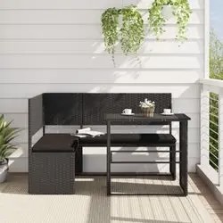 vidaXL Gartensofa in L-Form mit Tisch und Kissen (362346)