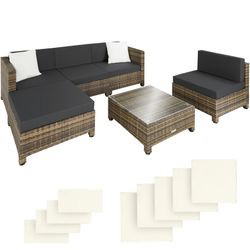 tectake Rattan Lounge mit Aluminiumgestell (403743)