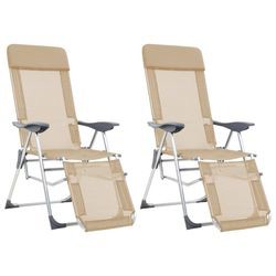vidaXL Klappbare Liegestühle mit Fußteil 2 Stk. (360147)