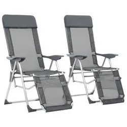 vidaXL Klappbare Liegestühle mit Fußteil 2 Stk. (360145)