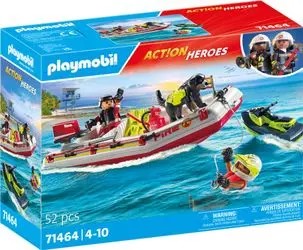 Playmobil Act!on Heroes Feuerwehrboot mit Aqua Scooter (71464)