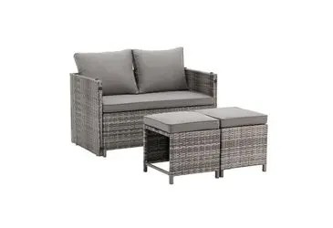 Juskys 2in1 Polyrattan Gartenmöbel Jamaika