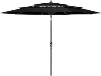 vidaXL Sonnenschirm mit Aluminium-Mast 3-lagig 3 m (313874)