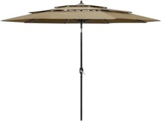 vidaXL Sonnenschirm mit Aluminium-Mast 3-lagig 3 m (313871)