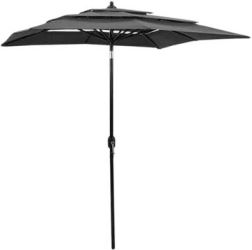 vidaXL Sonnenschirm mit Aluminium-Mast 3-lagig 2 x 2 m (313846)