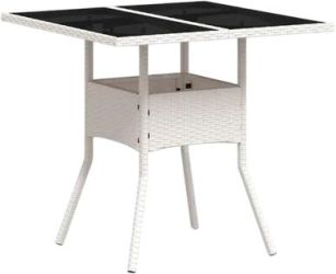vidaXL Gartentisch mit Glasplatte 80 x 80 x 75 cm (368132)